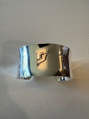 Wide High-Shine Sterling Silver Cuff Bracelet